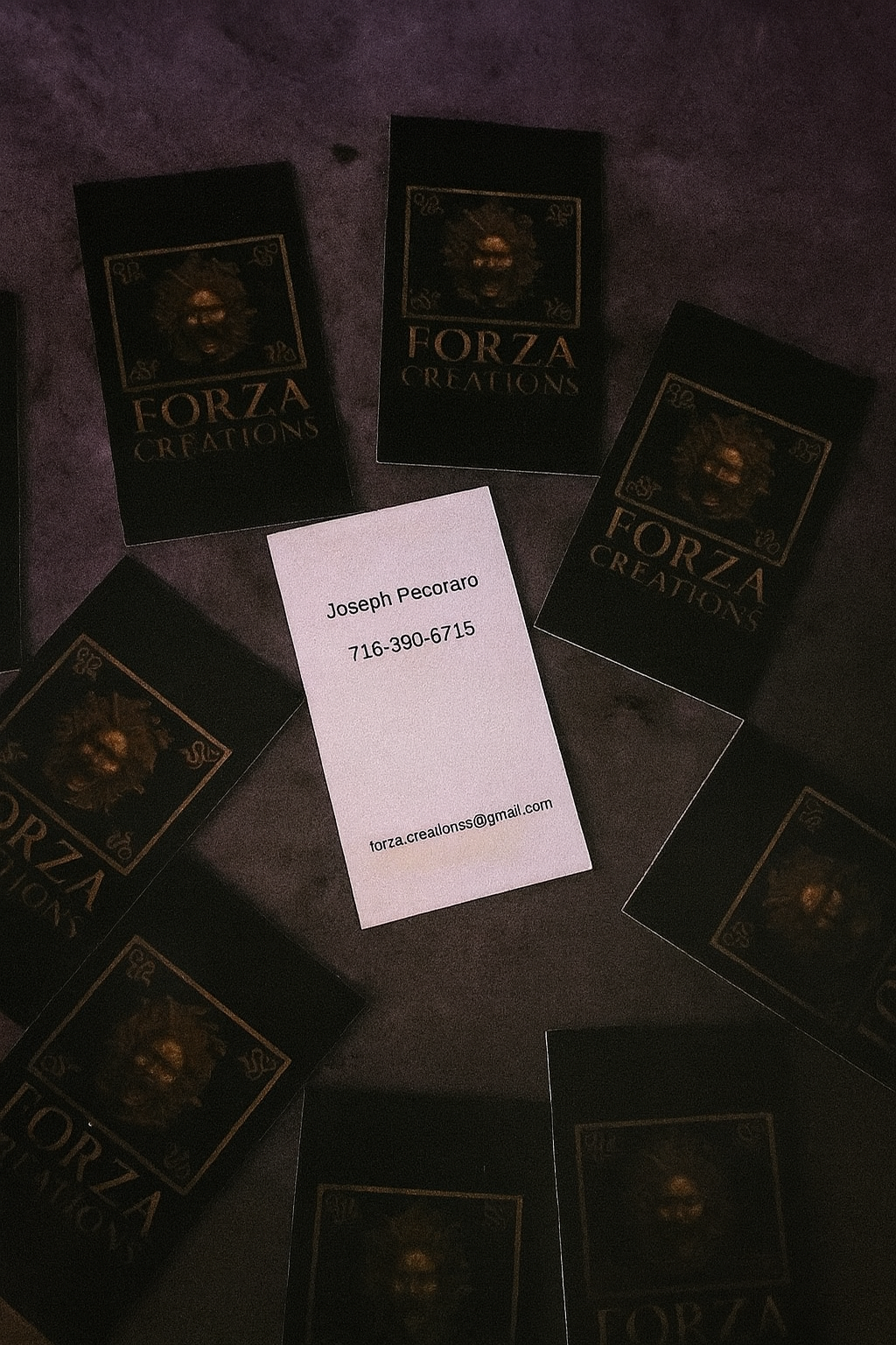 Forza Creations business card and brand presentation