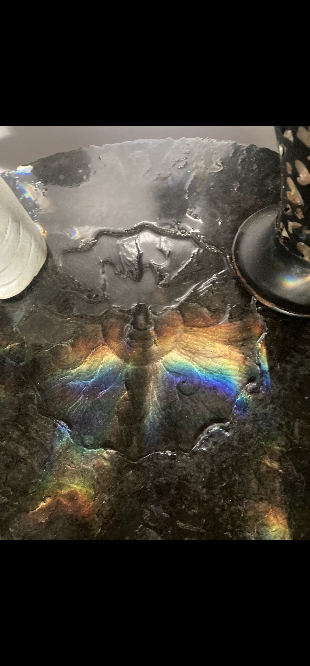 Rainbow resin sun concrete table from past work